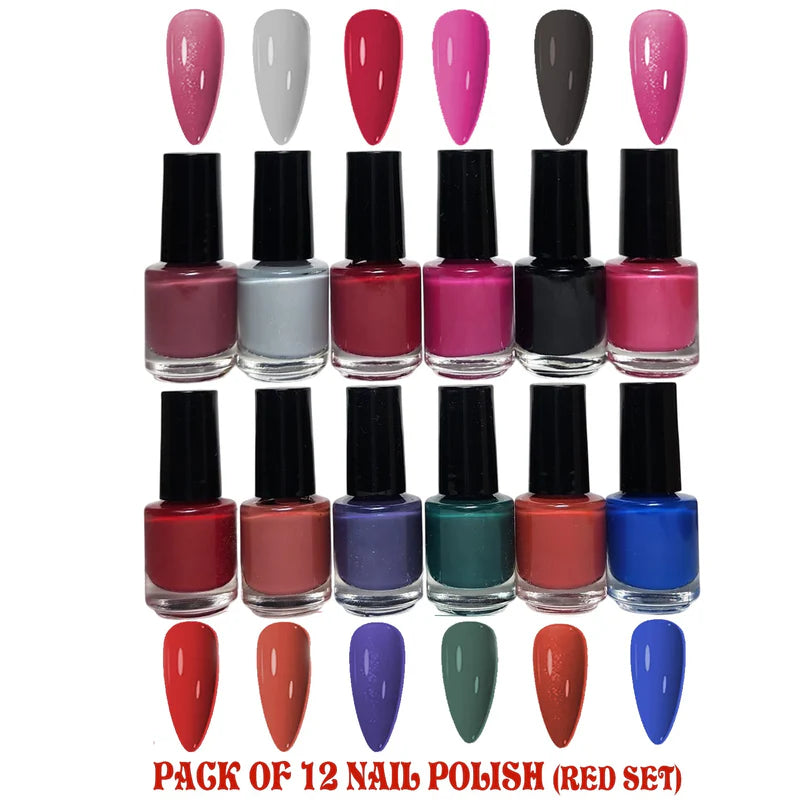 Matte Peel-Off Nail Polish Collection – 12 Vibrant Colors, Eco-Friendly Formula (Red)