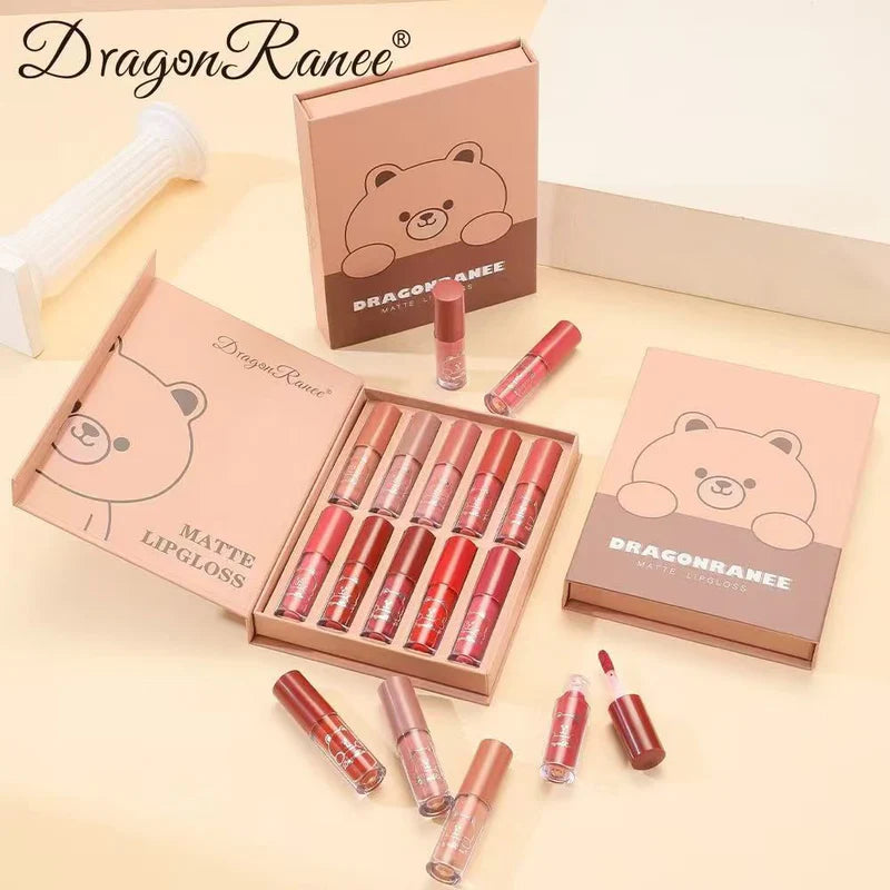 Dragon Ranee - Brown Bear Velvet Matte Lip Gloss Set of 10