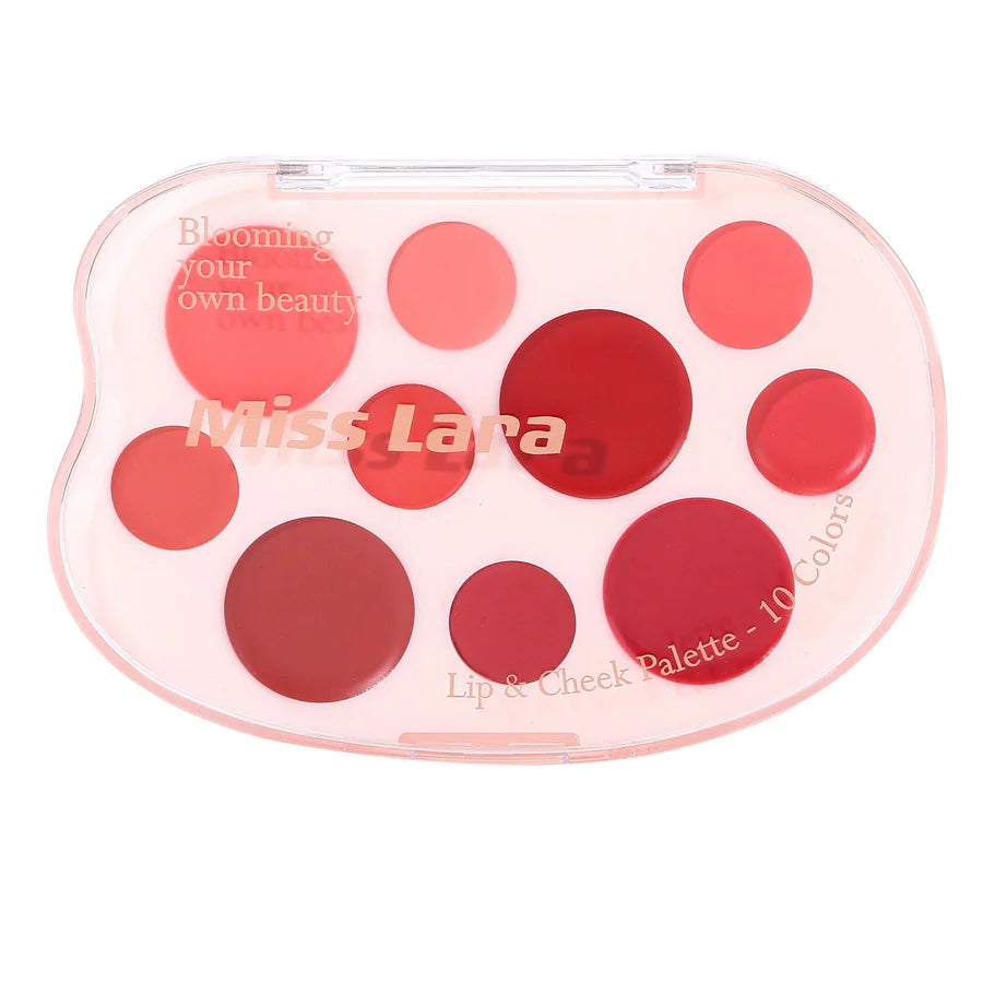 Miss Lara Aesthetic Lip & Cheek Cream 10 colors Palette