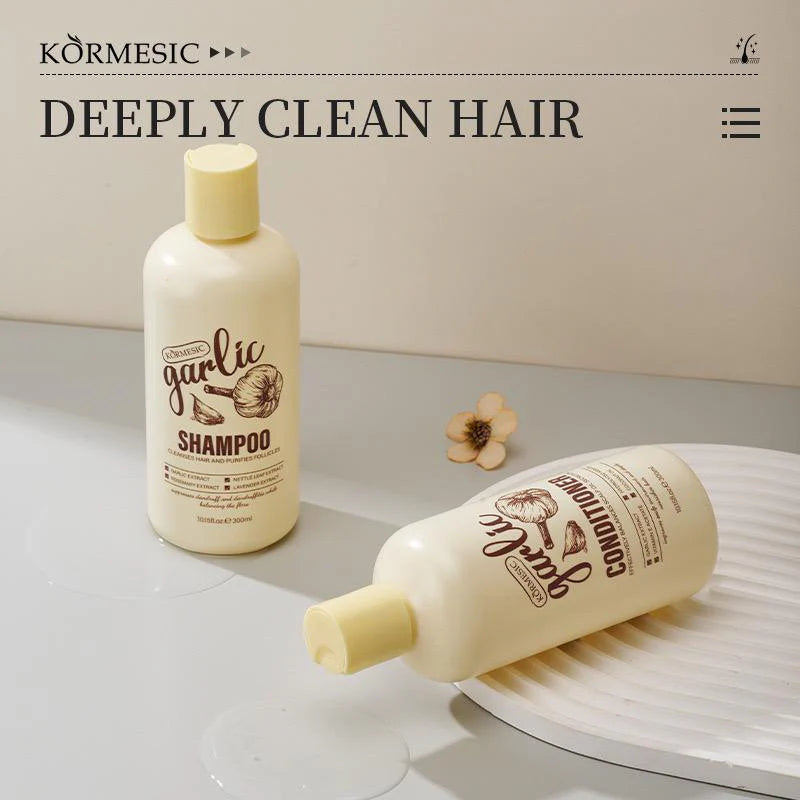 Kormesic Garlic Hair Shampoo Deep Cleaning Nourishing Strengthening Shampoo 300ml