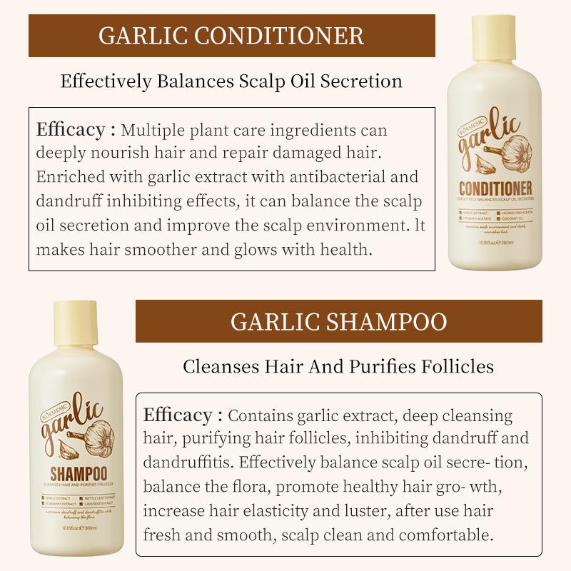 Kormesic Garlic Hair Shampoo Deep Cleaning Nourishing Strengthening Shampoo 300ml