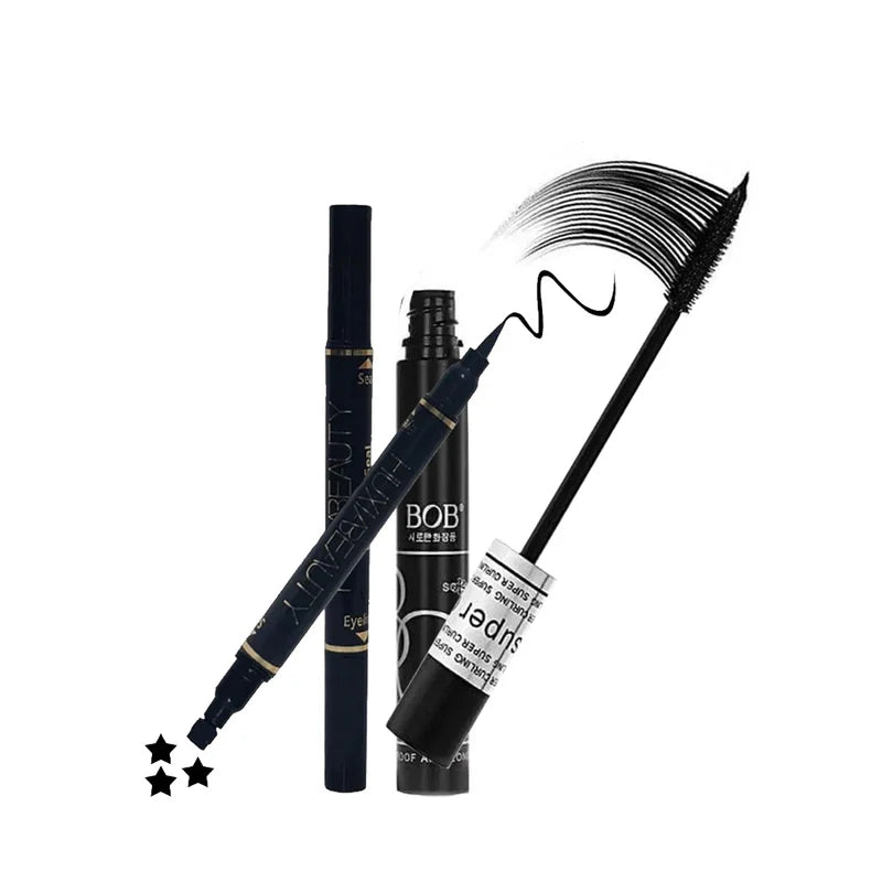 BOB Super Curl Mascara & HUXIA Beauty Eyeliner + Seal 2-in-1 Set