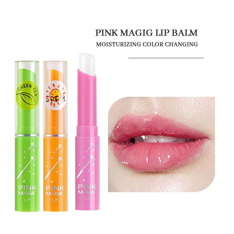 Miss Beauty Pack of 03 Pink Magic Color Changing Lip Balm – Moisturizing & Natural Tint (Sunflower,Strawberry,Green Tea)