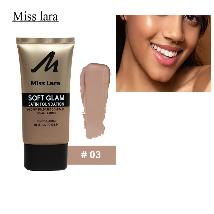 Miss Lara Soft Glam Satin Foundation – Medium Buildable Coverage
