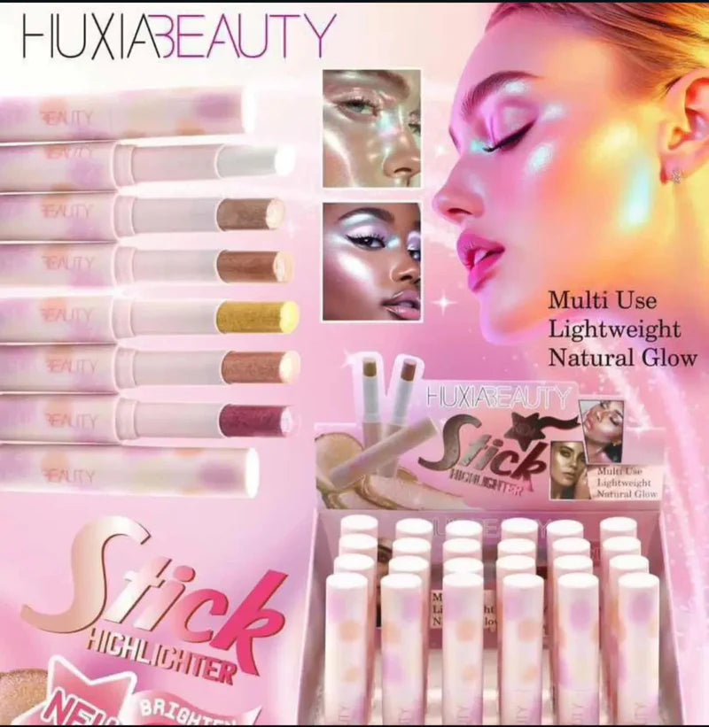 Huxia Beaty Jelly Eyeshadow Highlight Stick, Glitter Shimmer, High Pigmentation, Long Lasting