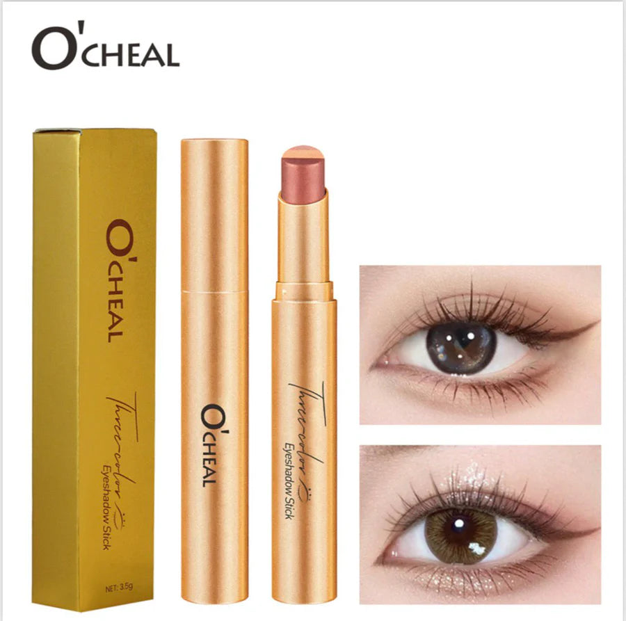 O'CHEAL Three-Color Gradient Eyeshadow Stick – Instant Shimmer & Contour