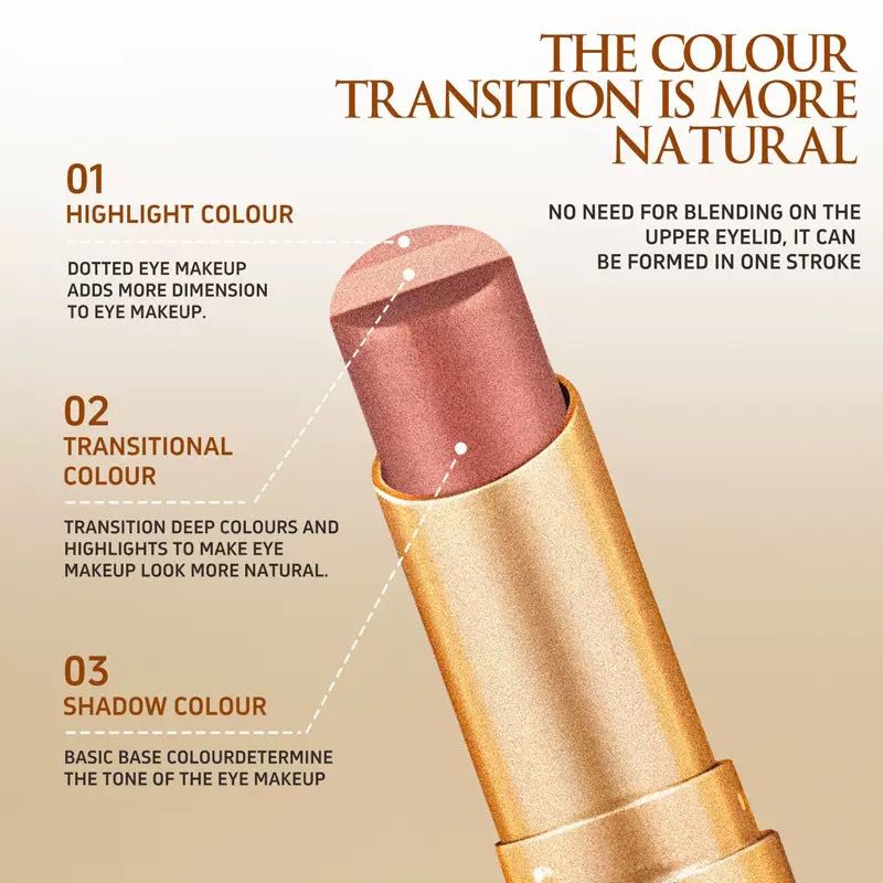 O'CHEAL Three-Color Gradient Eyeshadow Stick – Instant Shimmer & Contour