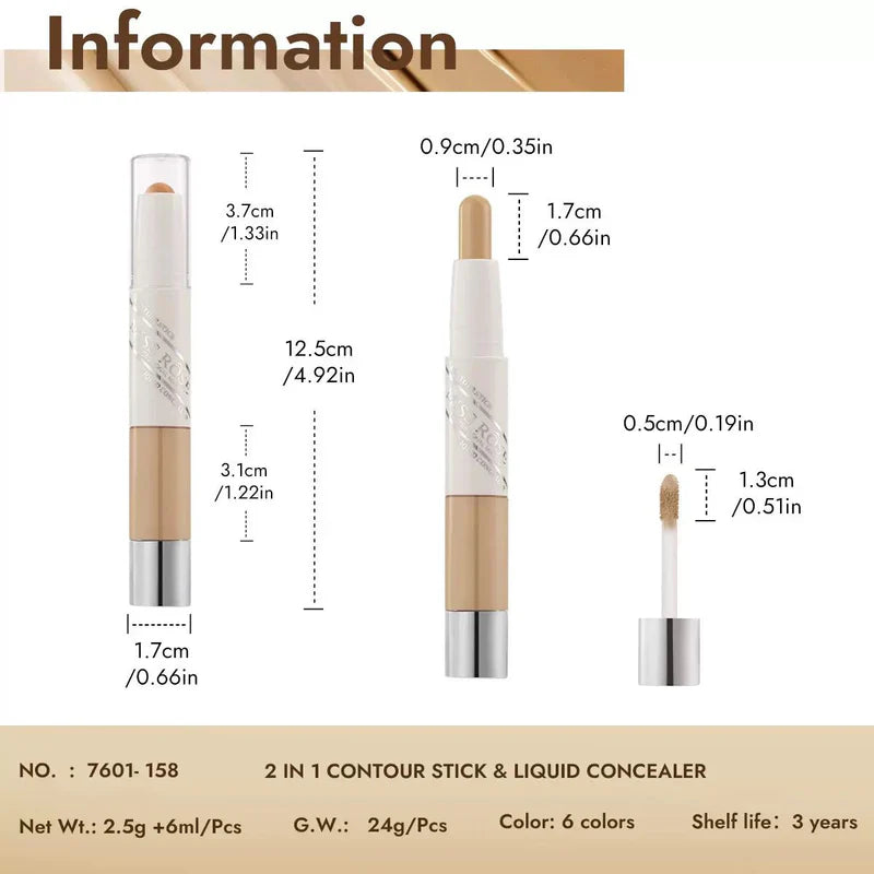 Miss Rose 2 in 1 Contour Stick & Liquid Concealer