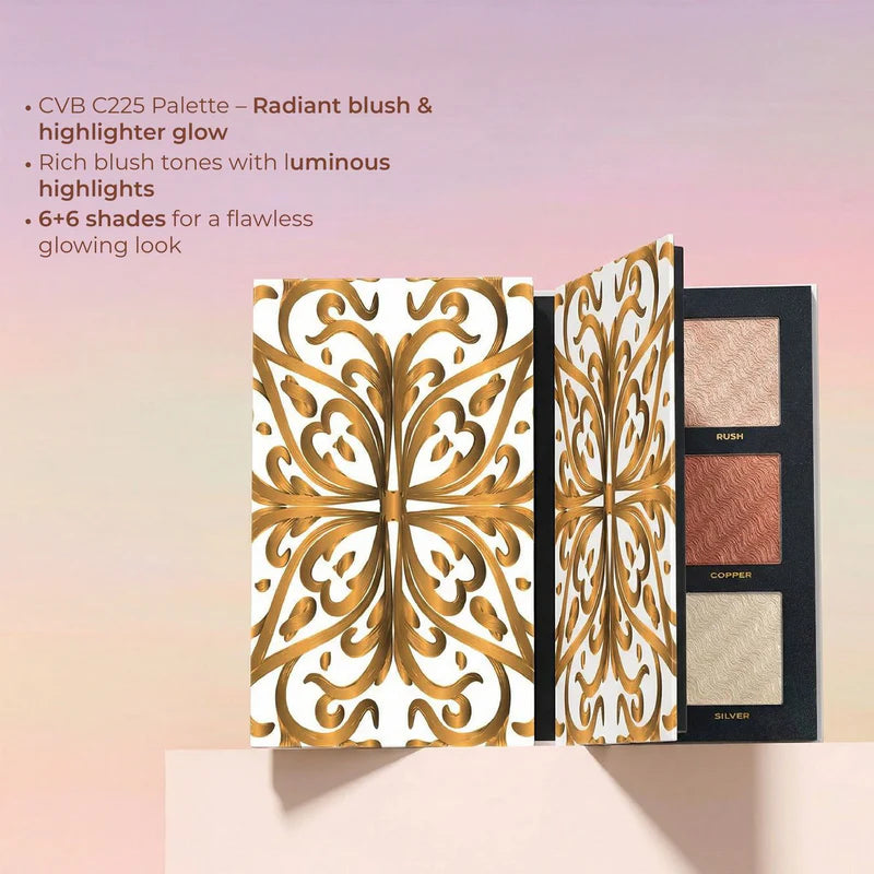 CVB Highlighter & Blusher Palette – Lightweight, Soft Textured Showstopper (C225)