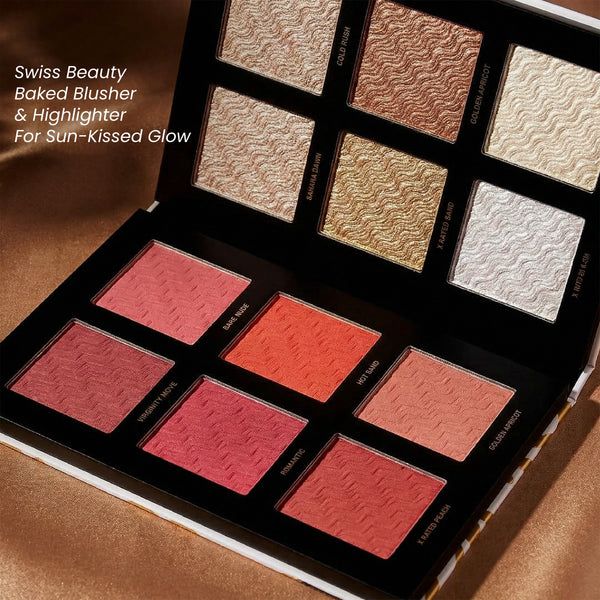 CVB Highlighter & Blusher Palette – Lightweight, Soft Textured Showstopper (C225)