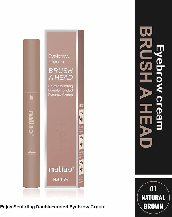 Maliao Eyebrow Cream Brush a Head Enjoy Sculpting Double-ended Eyebrow Cream Net:1.8g