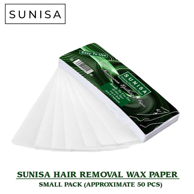 SUNISA Pack of 100 Pcs Beauty Hair Removal Depilatory paper Roll Waxing Nonwoven Epilator Wax Strip Paper