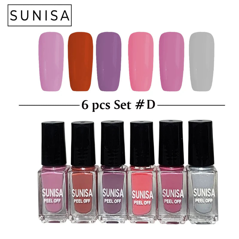New Sunisa 6pcs Set Matte Nail Polish / Peel Offdition to your beauty routine.