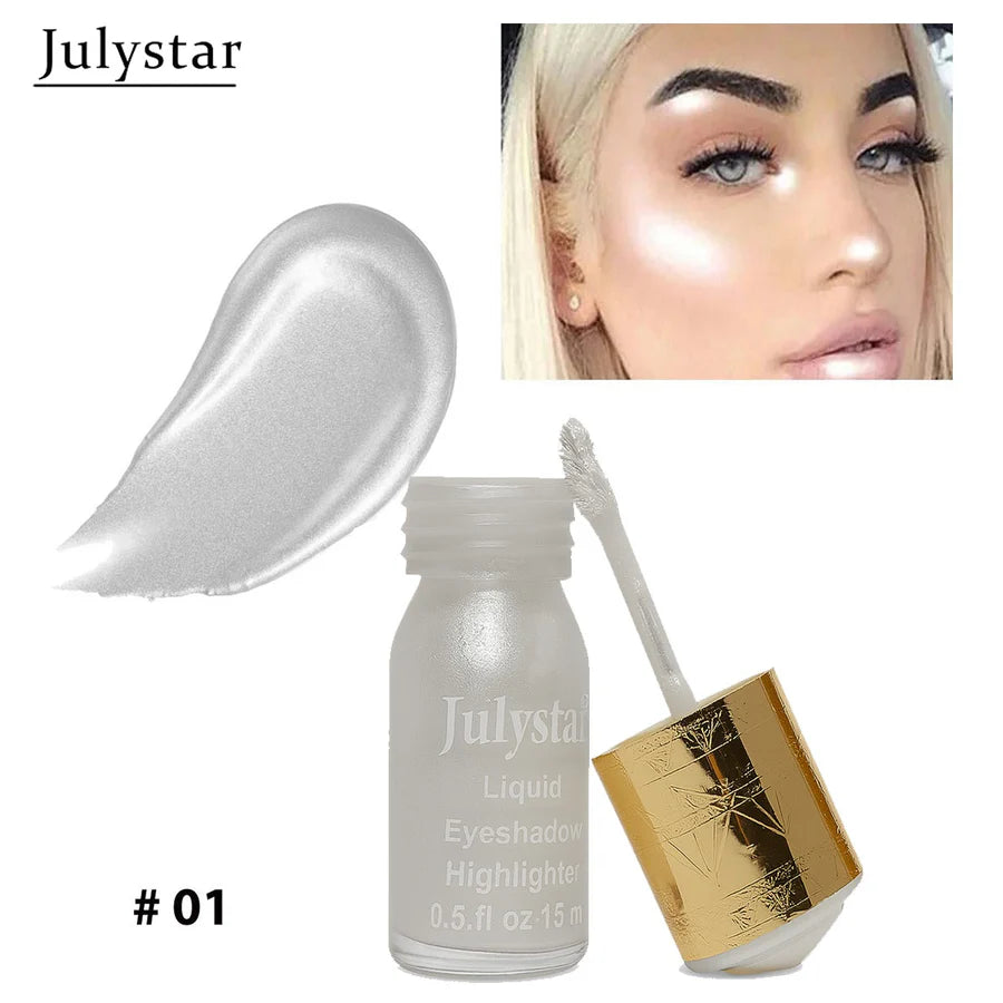 JulyStar Silky Glow Liquid Eyeshadow Highlighter Quick Dray Best Shine For Girls And Women 15ml
