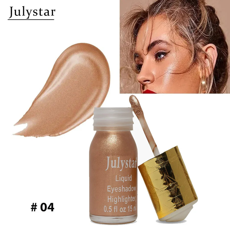 JulyStar Silky Glow Liquid Eyeshadow Highlighter Quick Dray Best Shine For Girls And Women 15ml