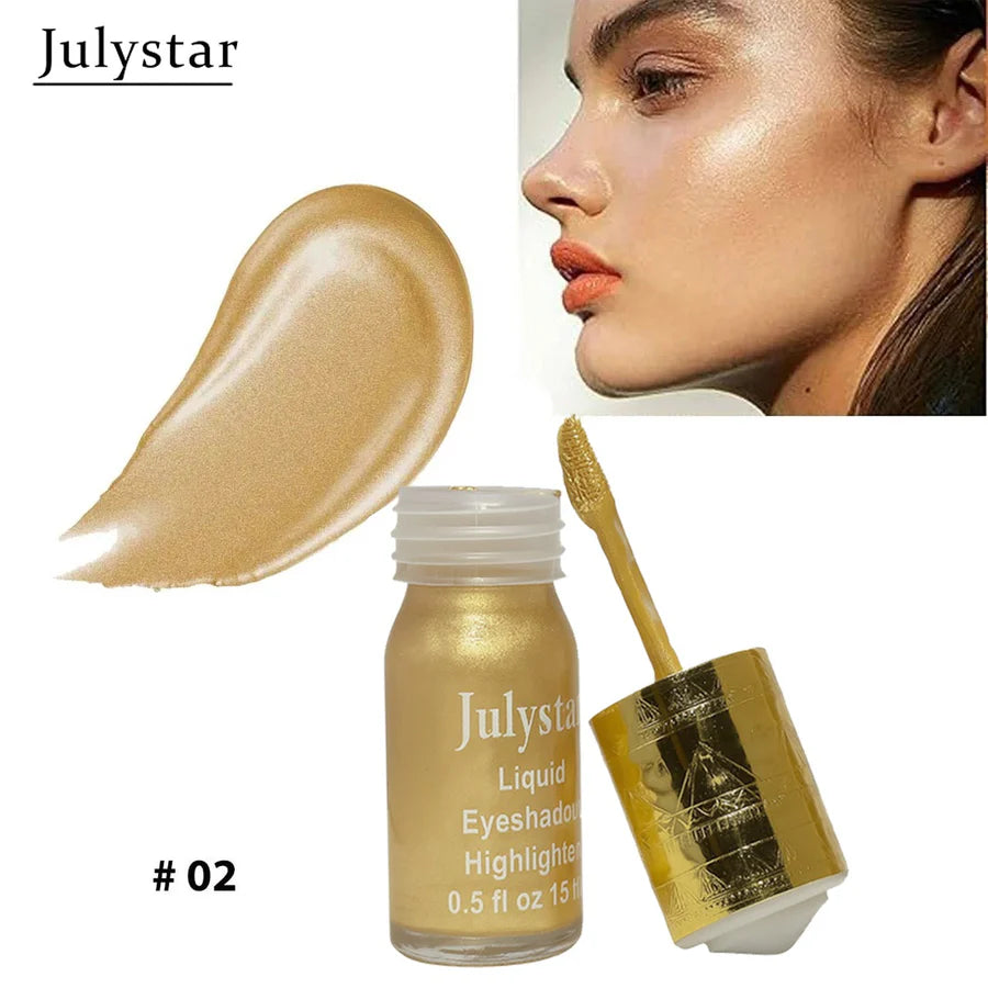 JulyStar Silky Glow Liquid Eyeshadow Highlighter Quick Dray Best Shine For Girls And Women 15ml
