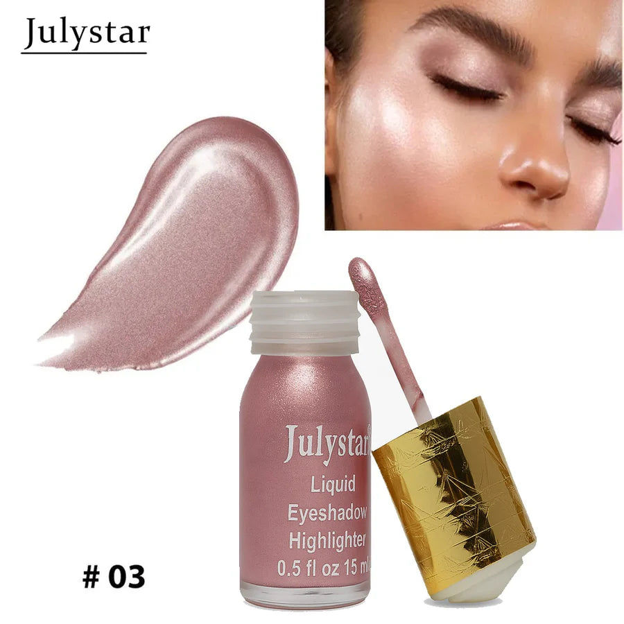 JulyStar Silky Glow Liquid Eyeshadow Highlighter Quick Dray Best Shine For Girls And Women 15ml