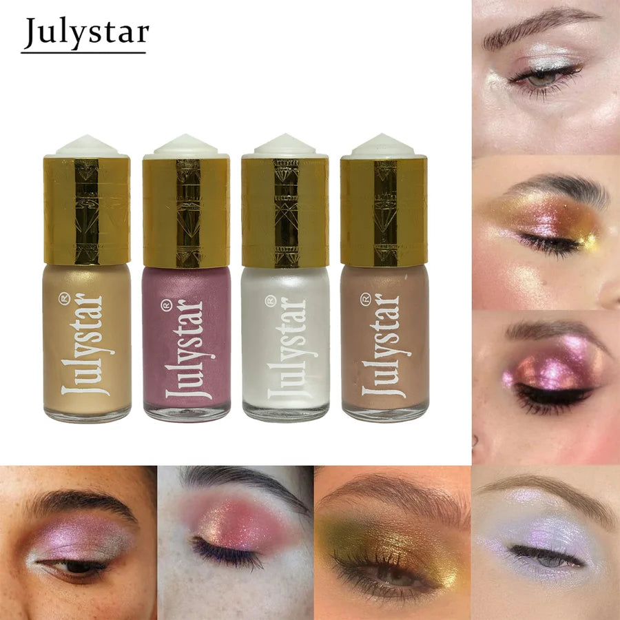 JulyStar Silky Glow Liquid Eyeshadow Highlighter Quick Dray Best Shine For Girls And Women 15ml