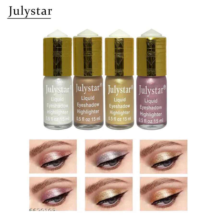JulyStar Silky Glow Liquid Eyeshadow Highlighter Quick Dray Best Shine For Girls And Women 15ml