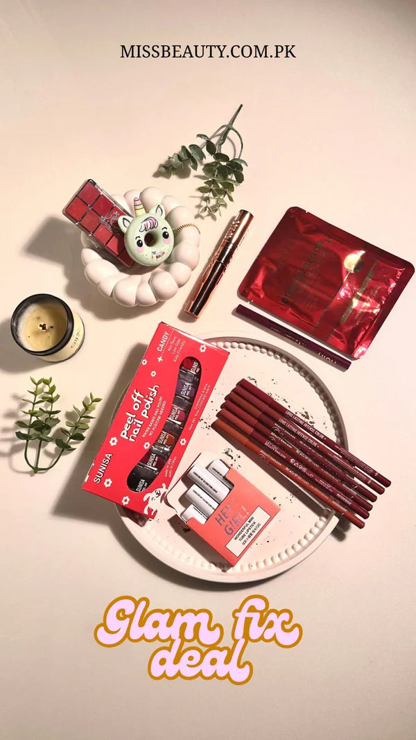 Miss Beauty Pack Of 08 GLAM FIX DEAL – Complete Makeup Essentials Kit