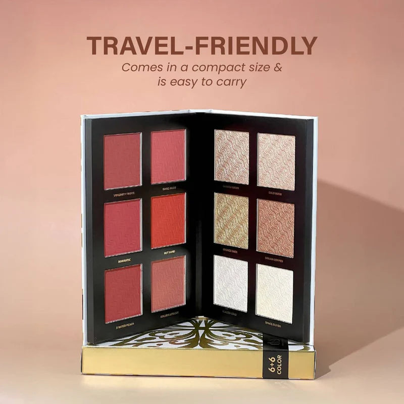 CVB Highlighter & Blusher Palette – Lightweight, Soft Textured Showstopper (C225)