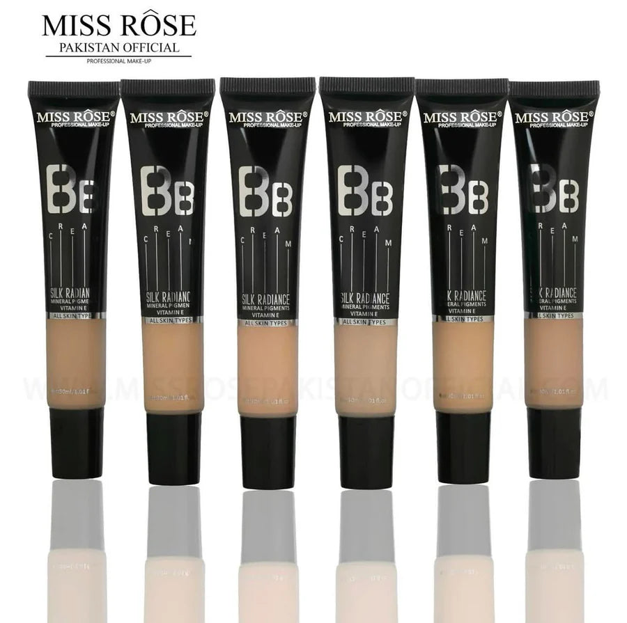 Miss Rose Silk Radiance Mineral Pigments All Skin Type Vitamin E Long-lasting BB Cream