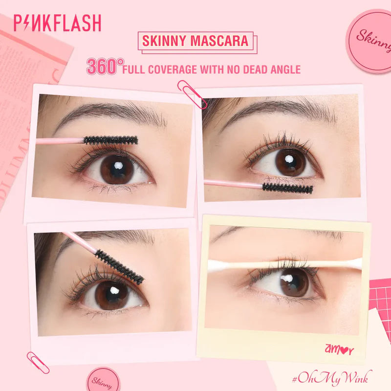 PINKFLASH Limitless Eyelash Fiber-Filled Mascara For Crazy Length & Curled Ultrathin Fibre Waterproof Skinny Mascara