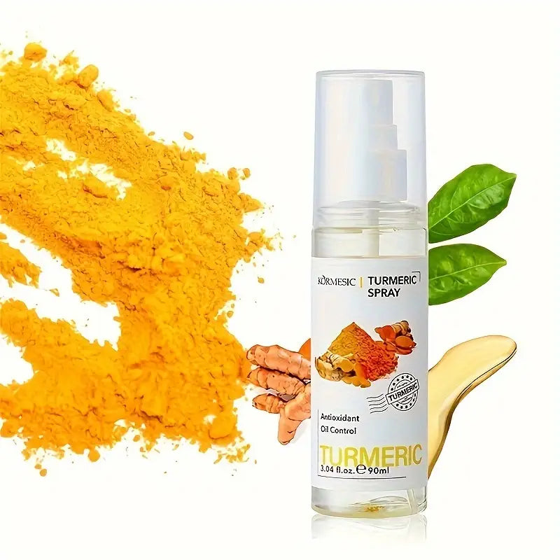 KORMESIC Turmeric Soothing Clear Turmeric Mist Spray Vitamin C Moisturizing Mist for Face, Deep Cleansing, Firming, Wrinkle Reducing, Acne Clearing, Dark Spot Fading 90ml