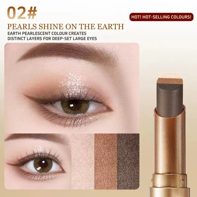 O'CHEAL Three-Color Gradient Eyeshadow Stick – Instant Shimmer & Contour