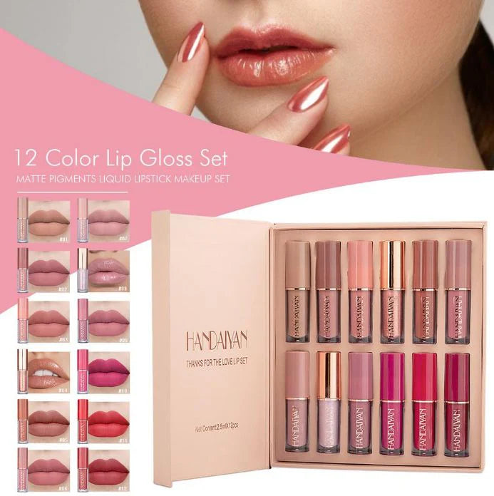 Handiyan 12 Pcs Lip Gloss Gift Set