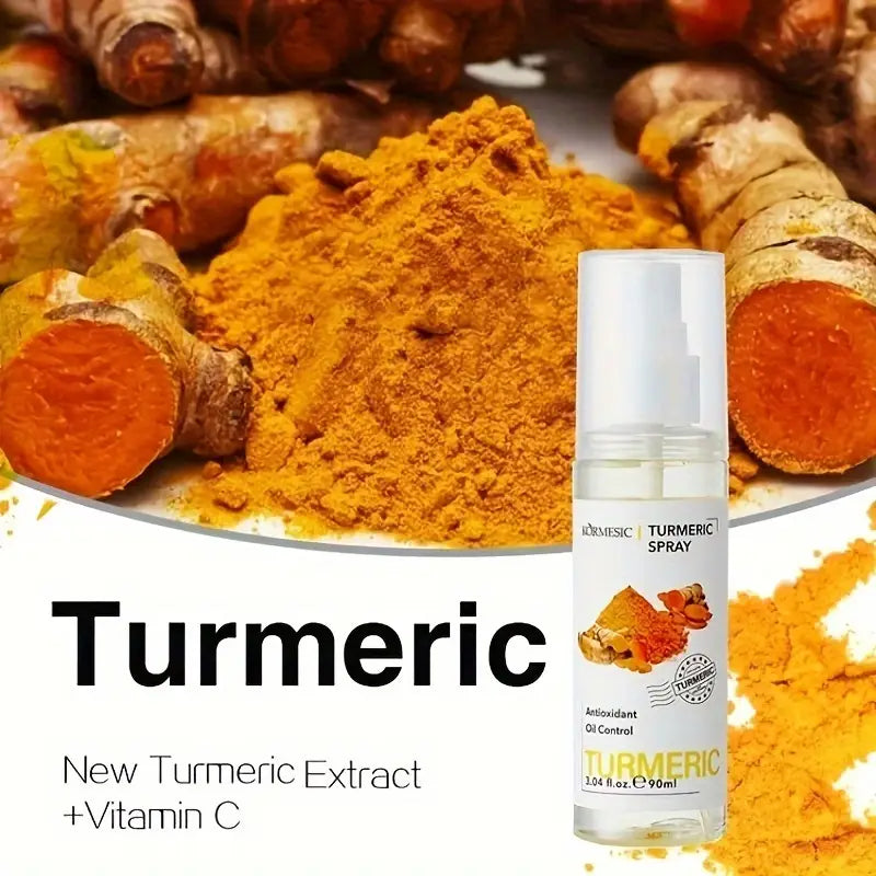 KORMESIC Turmeric Soothing Clear Turmeric Mist Spray Vitamin C Moisturizing Mist for Face, Deep Cleansing, Firming, Wrinkle Reducing, Acne Clearing, Dark Spot Fading 90ml
