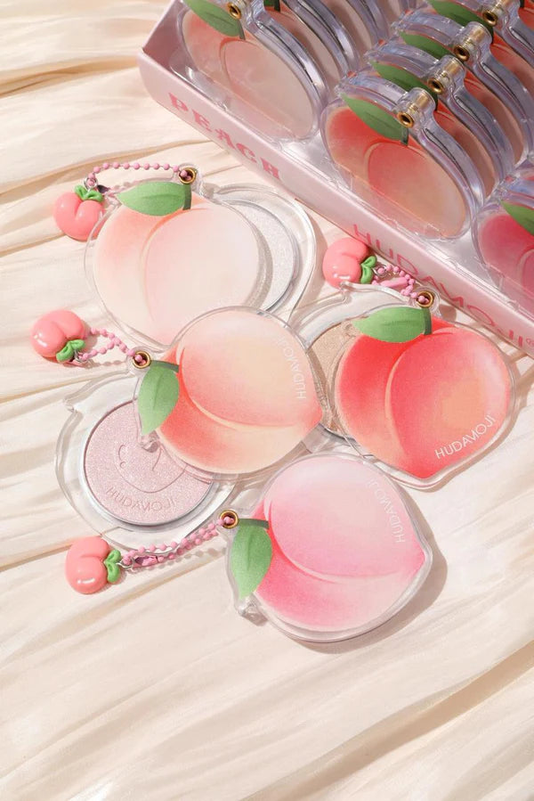 HUDA MOJI Peach-Themed Keychain Blusher & Highlighter