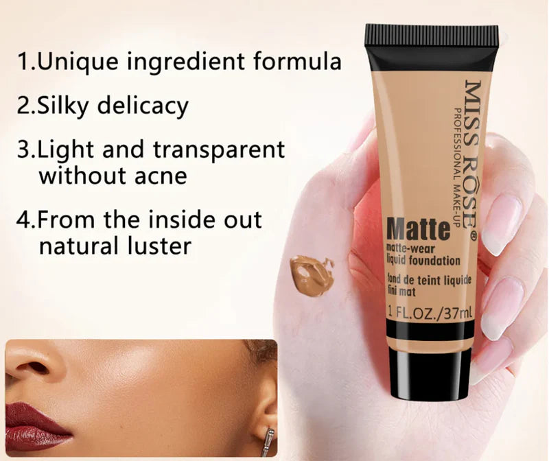 MISS ROSE 3 Pcs Set Concealer Matte Foundation & Pearl Primer 22ml