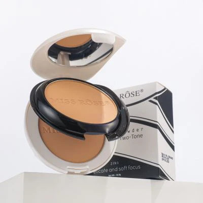 Miss Rose Black & White Two-Tone Delicate and Soft Focus Compact Powder
